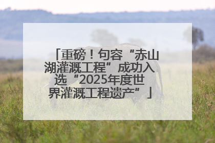 重磅！句容“赤山湖灌溉工程”成功入选“2025年度世界灌溉工程遗产”