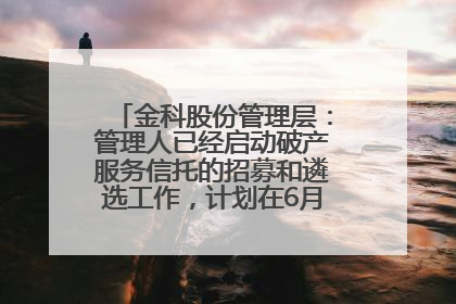 金科股份管理层：管理人已经启动破产服务信托的招募和遴选工作，计划在6月初召开评审会