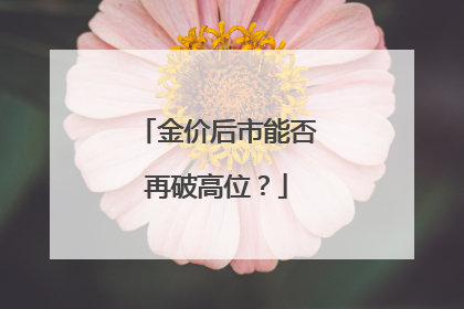 金价后市能否再破高位？