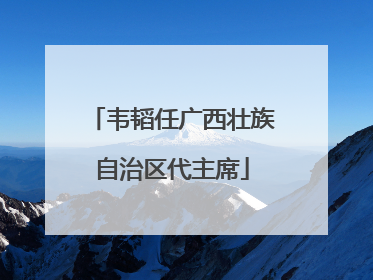 韦韬任广西壮族自治区代主席