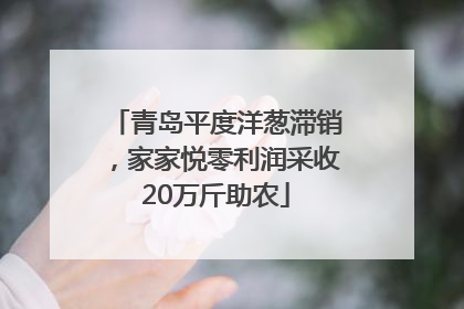 青岛平度洋葱滞销，家家悦零利润采收20万斤助农