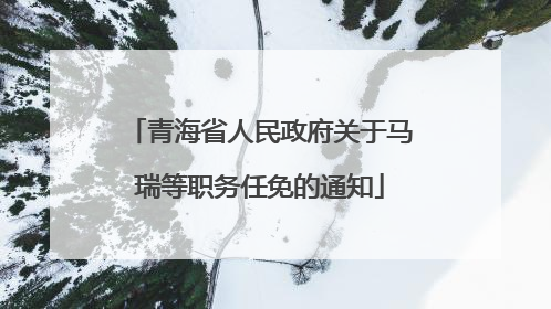 青海省人民政府关于马瑞等职务任免的通知