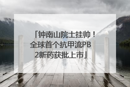 钟南山院士挂帅！全球首个抗甲流PB2新药获批上市