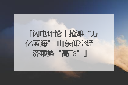 闪电评论丨抢滩“万亿蓝海” 山东低空经济乘势“高飞”