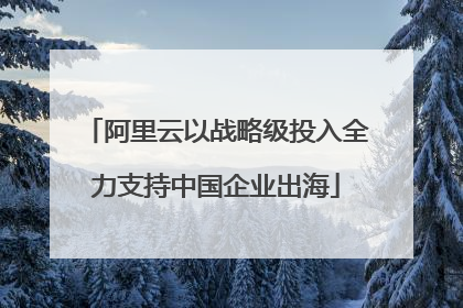 阿里云以战略级投入全力支持中国企业出海