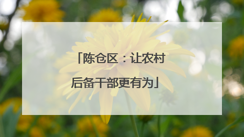 陈仓区：让农村后备干部更有为
