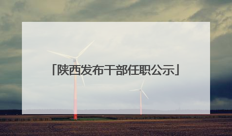 陕西发布干部任职公示