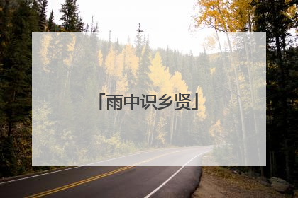 雨中识乡贤