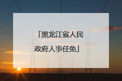 黑龙江省人民政府人事任免