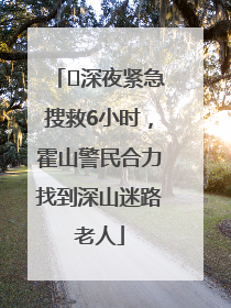 ﻿深夜紧急搜救6小时，霍山警民合力找到深山迷路老人