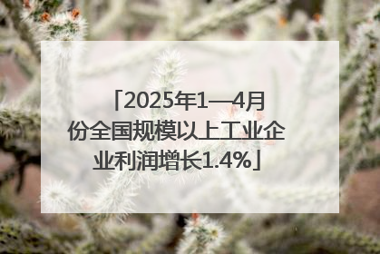 2025年1—4月份全国规模以上工业企业利润增长1.4%