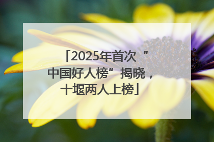 2025年首次“中国好人榜”揭晓，十堰两人上榜