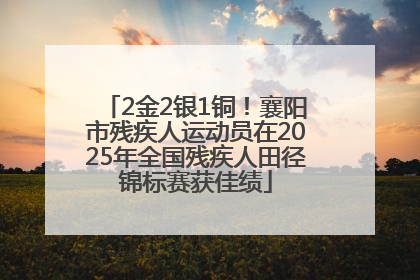 2金2银1铜！襄阳市残疾人运动员在2025年全国残疾人田径锦标赛获佳绩