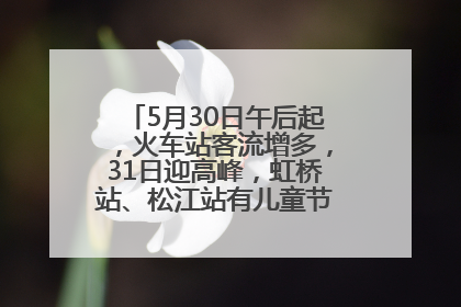 5月30日午后起，火车站客流增多，31日迎高峰，虹桥站、松江站有儿童节和端午亲子活动