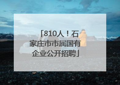 810人！石家庄市市属国有企业公开招聘